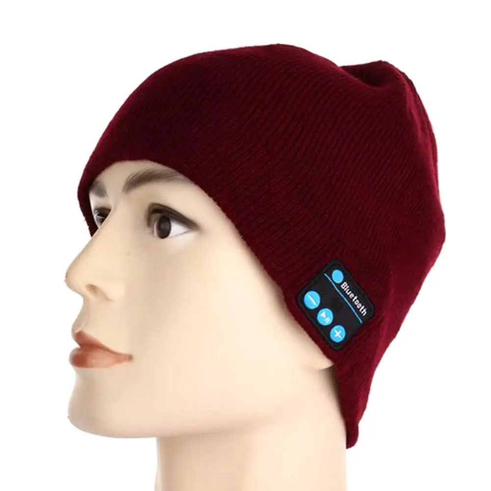 Winter Bluetooth USB Rechargeable Music Headset Warm Knitting Beanie Hat Cap