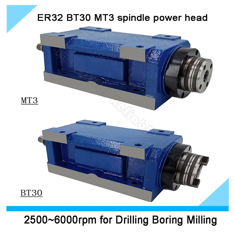 

ER32 MT3 BT30 Power Head Spindle 2500~6000rpm Power Unit Machine Tool Spindle Head for boring milling drilling tapping Machine