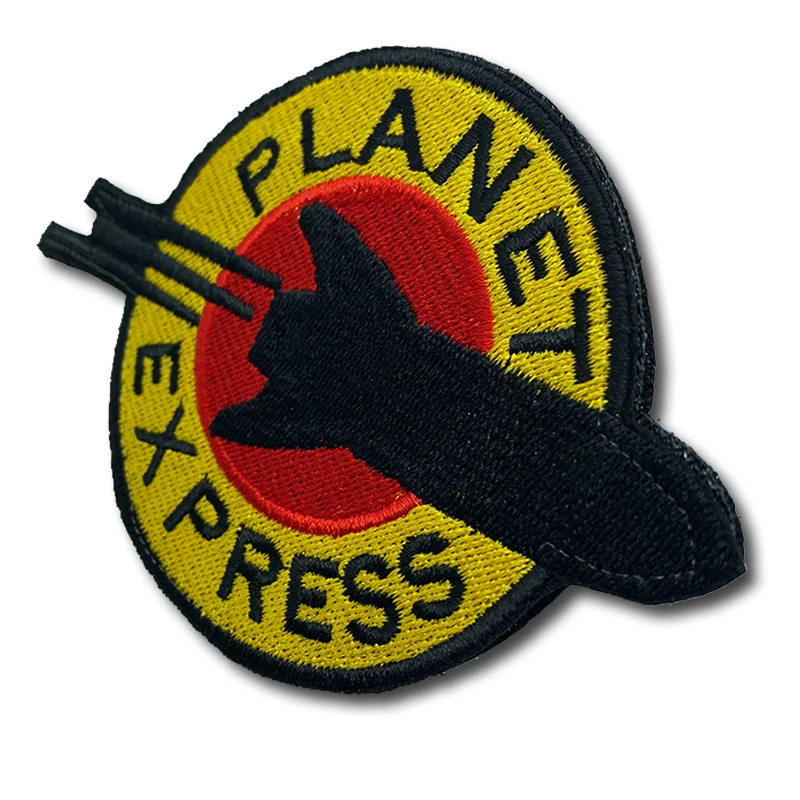 PLANET EXPRESS Patches high quality Embroidered Military Tactics Badge Hook Loop Armband 3D Stick on Jacket Backpack