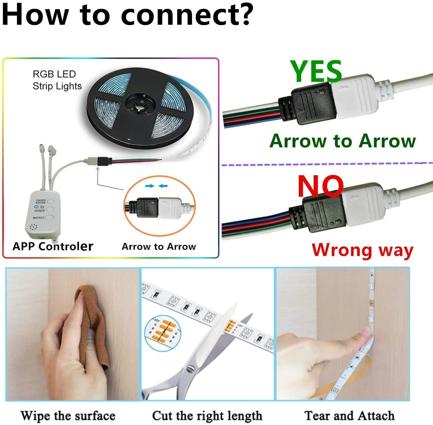 WIFI Controller RGB 5050 LED Light Strips Bluetooth Flexible Decoration BackLight Lamp Night light Luminous String For Bedroom