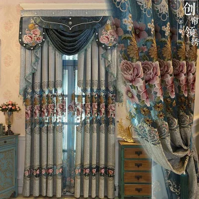 New Curtains for Dining Living Bedroom Room window Custom high quality Luxury European Water Soluble Embroidery Screens Valance