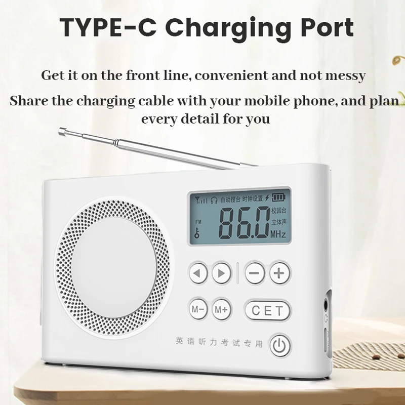 Di Động Đài FM Mini Loa Có Đèn LED Hiển Thị Màn Hình 3.5Mm Tai Nghe Hỗ Trợ Tự Động Tìm Kiếm/Store Ga CET Thử Nghiệm 50-108MHZ