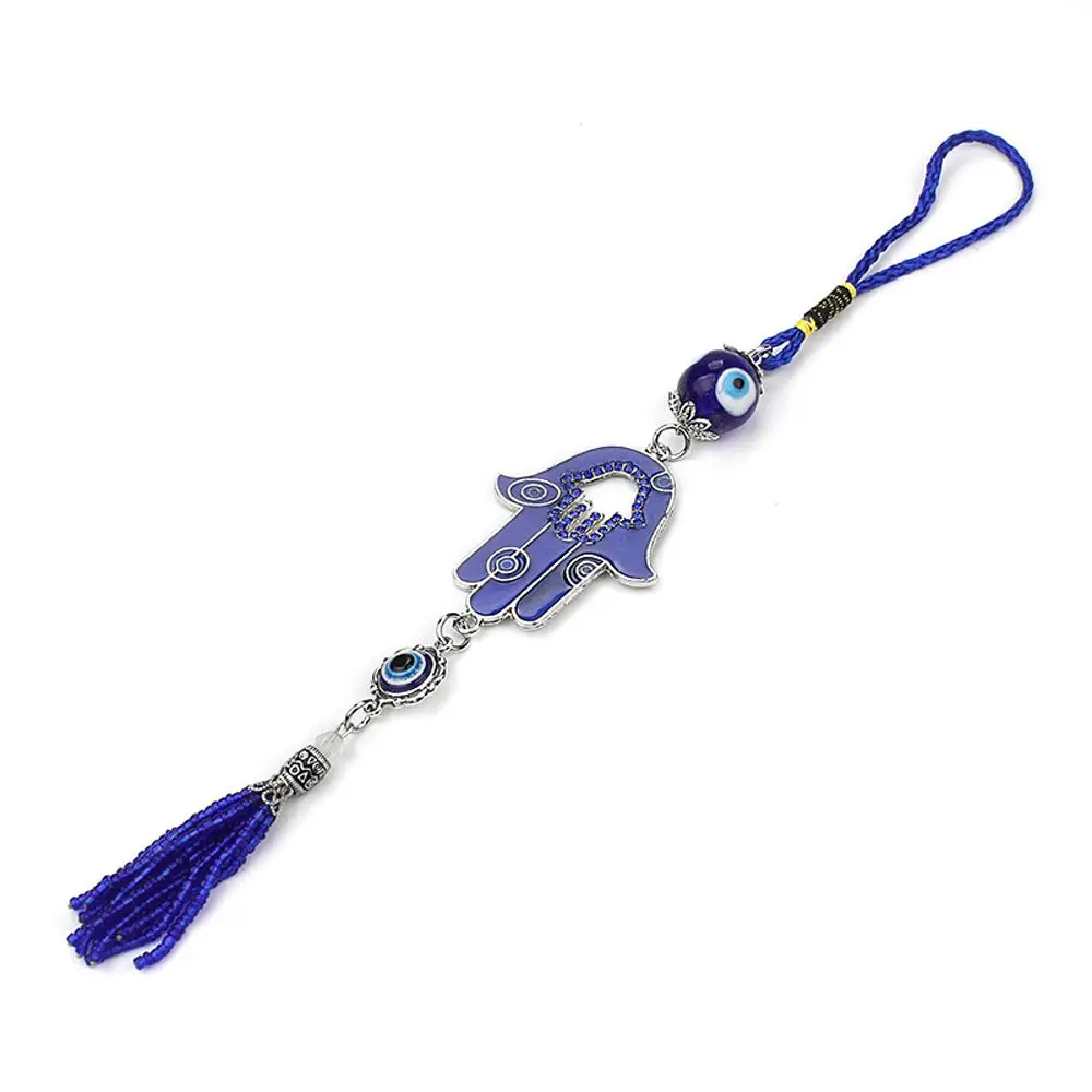 Accessories Key Holder Bag Keyring Blue Pattern Tassel Pendant Blue Beads Tassel Evil Eye Keychains Car Key Rings Car Pendant