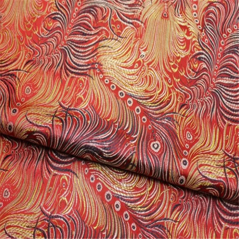 Best Quality Popular Classic Brocade Fabric with Feather Jacquard Design for Home Textile Sofa Cover Present Robe Bag