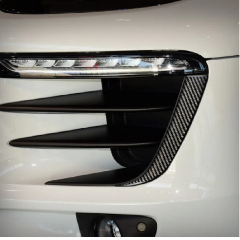 

Carbon Fiber Front Fog Light Lamp Decor Strip Trim Exterior Modified Accessories For Porsche Macan 2014-2020