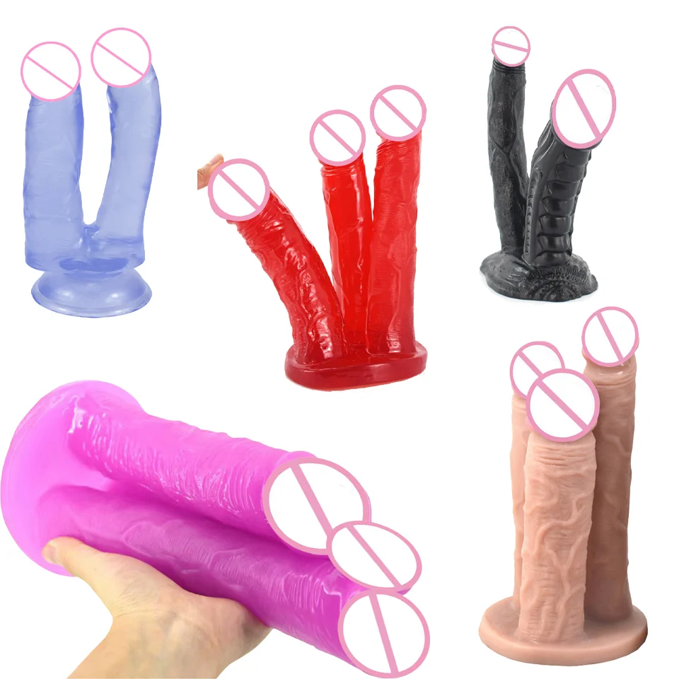 ROUGH BEAST Big Double Triple Dildos Female Masturbation Massager Dildo Anal Plug Toys with Sucker Cup for Women Sex Toy Product