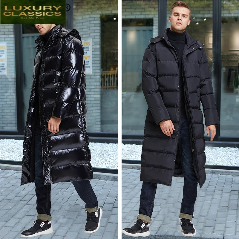 

Jacket Men Clothes Winter Thick Warm Long 90% White Duck Down Coat Korean Casual Brand Men's Down Jacket Parkas Hiver 130