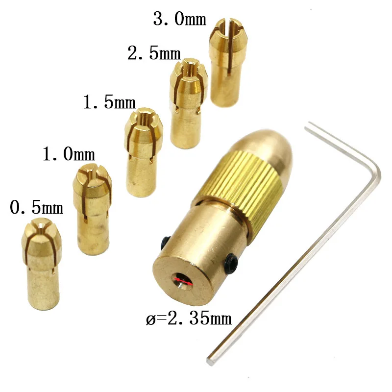 7PC 2mm/2.35mm/3.17/4.05/5.05mm Electric Drill Bit Collet Micro Twist Drill Chuck Tool Adapter Small Drilling Power Hand Rotory