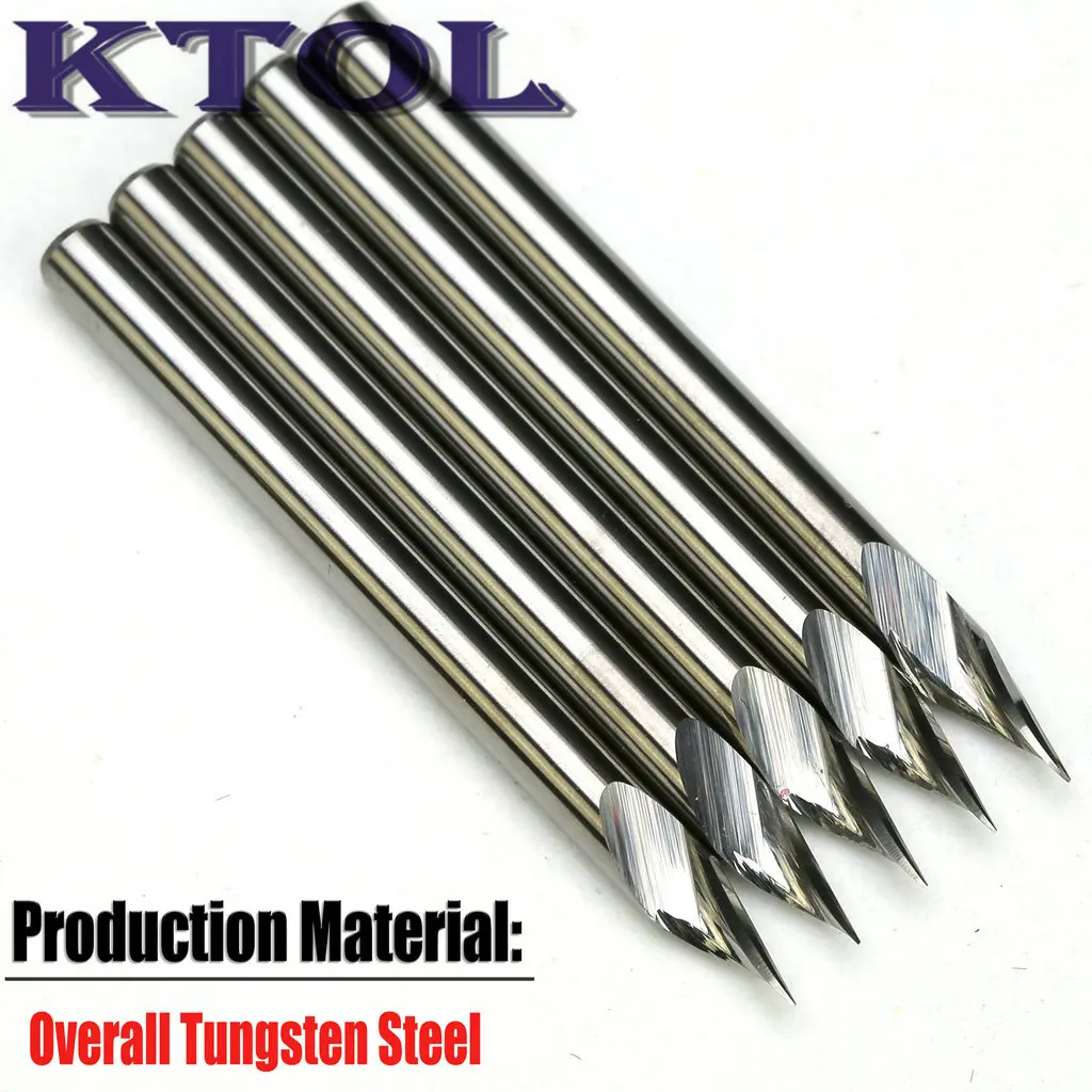 Ponta 0.2-0.5mm 3.175x30 graus 1 flauta v escultura bit cnc ferramentas roteador pcb gravura fresas metal aço carboneto fresa