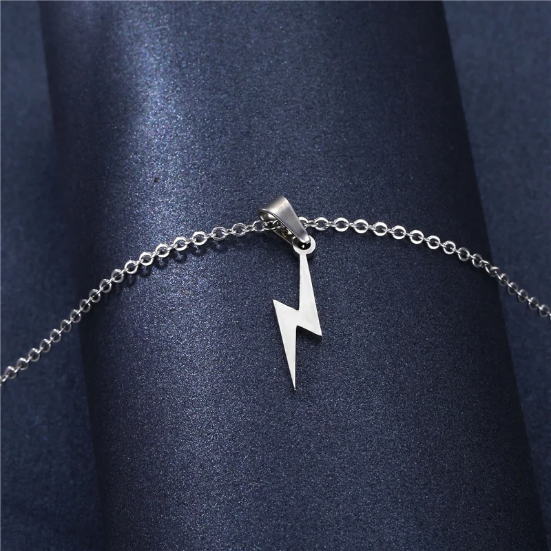 

European And American Stainless Steel Lightning Pendant Necklace As A Gift For Friends