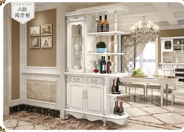 European partition cabinet room hall cabinet wine cabinet porch cabinet decoration cabinet baking paint white