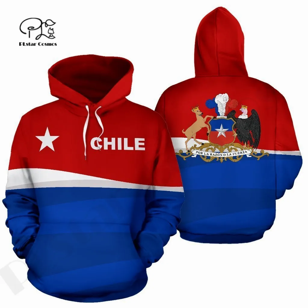 PLstar Cosmos 3DPrint Newest Chile Country Flag Art Unique Men/Women Cozy Hrajuku Casual Streetwear Hoodies/Zip/Sweatshirt Style