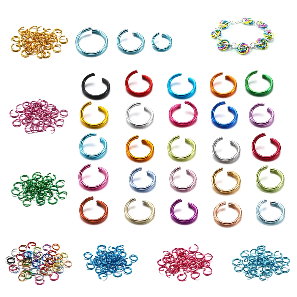 300pcs/lot 6 8 10 mm Open Jump Rings Colorful Split Rings Connectors For Diy Jewelry Finding Making Accessories Supplies