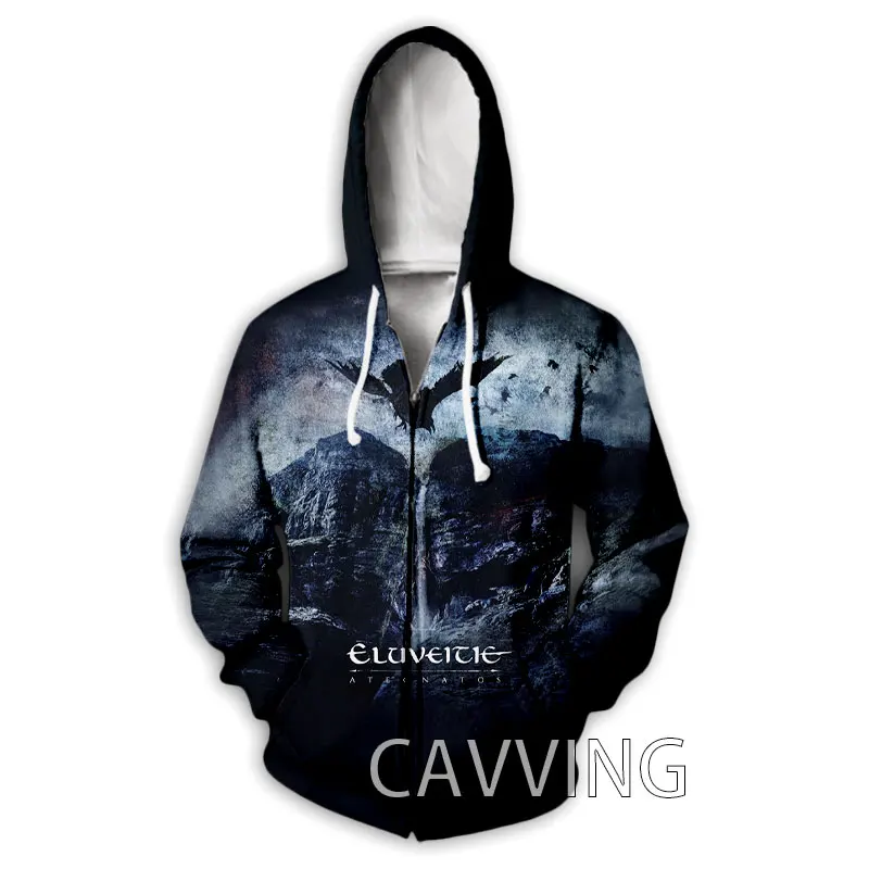 Cavving impressão 3d eluveitie banda zíper hoodies zip up moletom com capuz harajuku moletom com capuz hip hop para homem/mulher