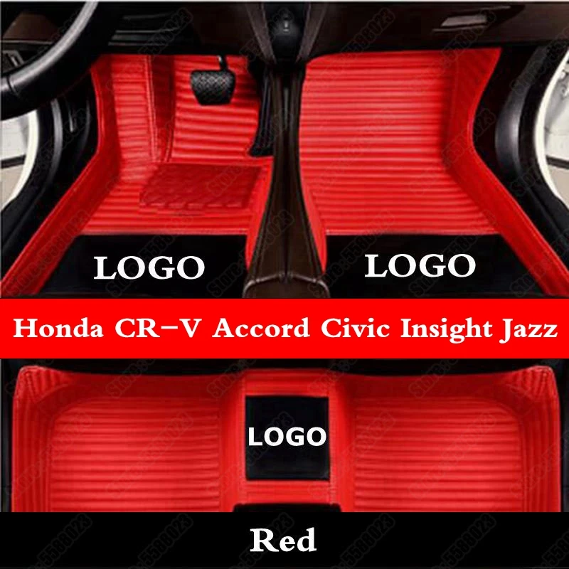 

Custom Car Foot Mats for Honda CR-V Accord Civic Insight Jazz Fit City CR-Z HR-V Leather Cars Floor Mat Rugs Auto Carpet Pads