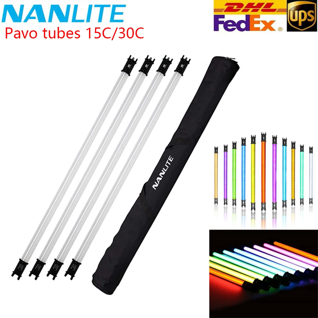 NanGuang Nanlite Pavotube 15C 30C RGB LED Light Tube 2700K-6500K Handheld light Stick Video Movie Studio Photography Lighting