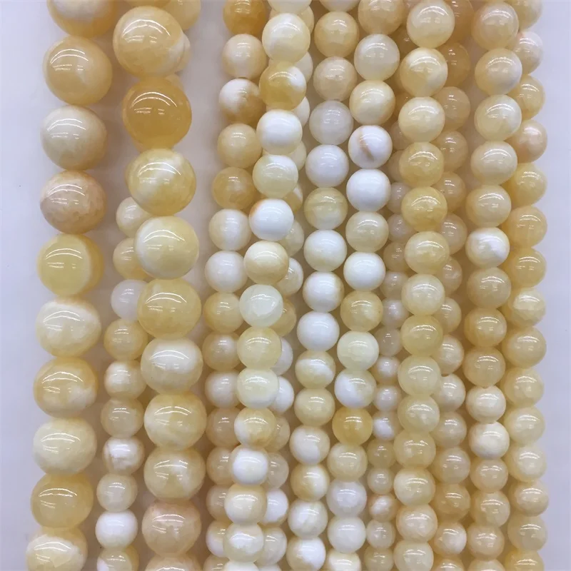 High Quality Natural Genuine Orange Yellow Calcite Round Jewellery Loose Ball Beads Gemstone 4mm 6mm 8mm 10mm 12mm 15\