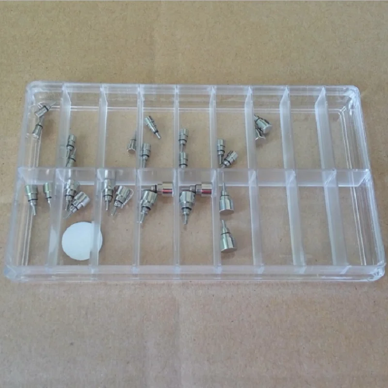 Imagem -04 - Box Prata Clássico Unidade no Relógio Empurrador Botão Coroa Conjunto de Peças Reparo Substituição para Relojoeiros Aço Inoxidável 26 Pcs