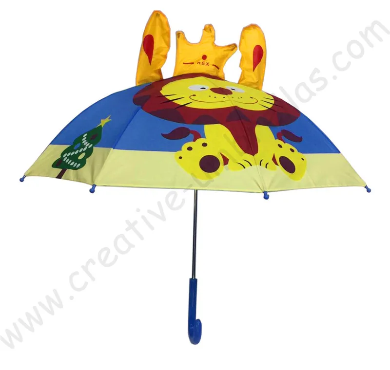 

Kid animal umbrella,cartoon design,hand open.anti-thunder fiberglass windproof safe&environment protecting kid,ear umbrella