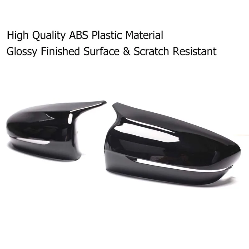 Piano Black Replacement ABS Door Mirror Caps for BMW 5 7 Series G30 G31 G11 G12, UV Cut, High Gloss Finish (Fits RHD Vehicles)