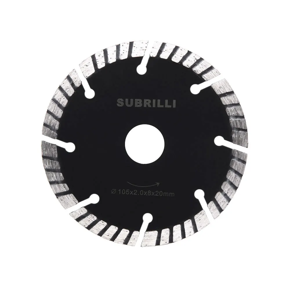 Lâmina turbo selada a quente para corte de concreto, tijolo e mármore, 4 polegadas, segmentado, corte de granito