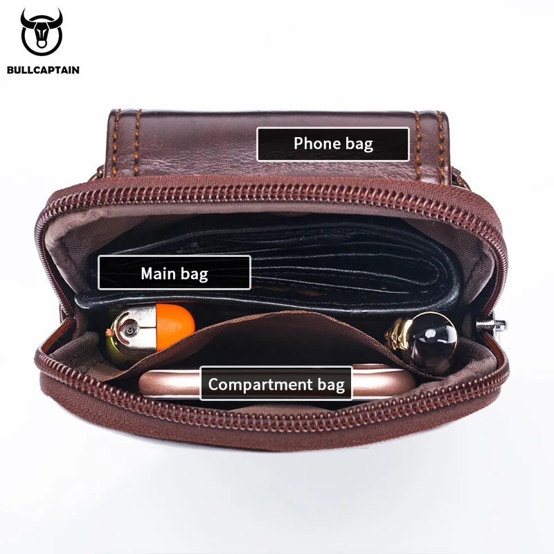 BULLCAPTAIN CINTURA DE Couro DOS HOMENS Saco Militar Fanny PACK Molle Small Money Telefone CINTURA PACK Bum Pouch PURSE
