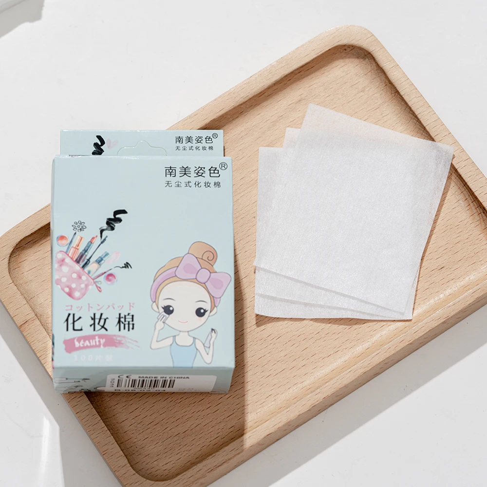 100Pcs/pack Cleansing Makeup Cotton Wipes Disposable Cosmetic Cotton Pad Soft Makeup Remover Pads Facial Cleansing Make Up Tools