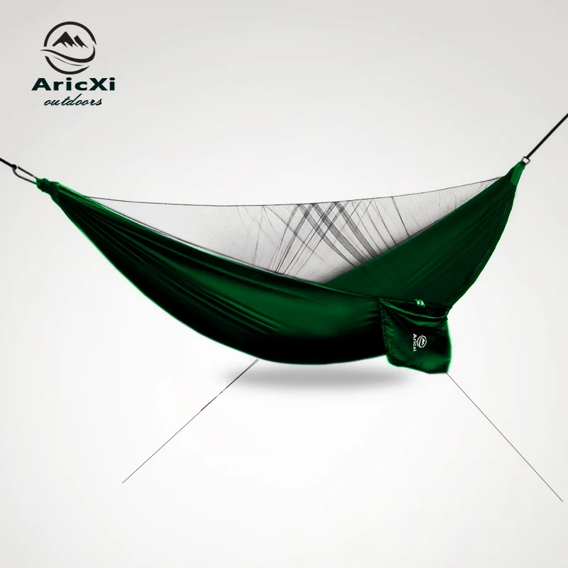 Aricxi Hammock Portable Camping Hammock Folding Backyard Parachute Rope Hammock Garden Tree Hammock with Mosquito Net