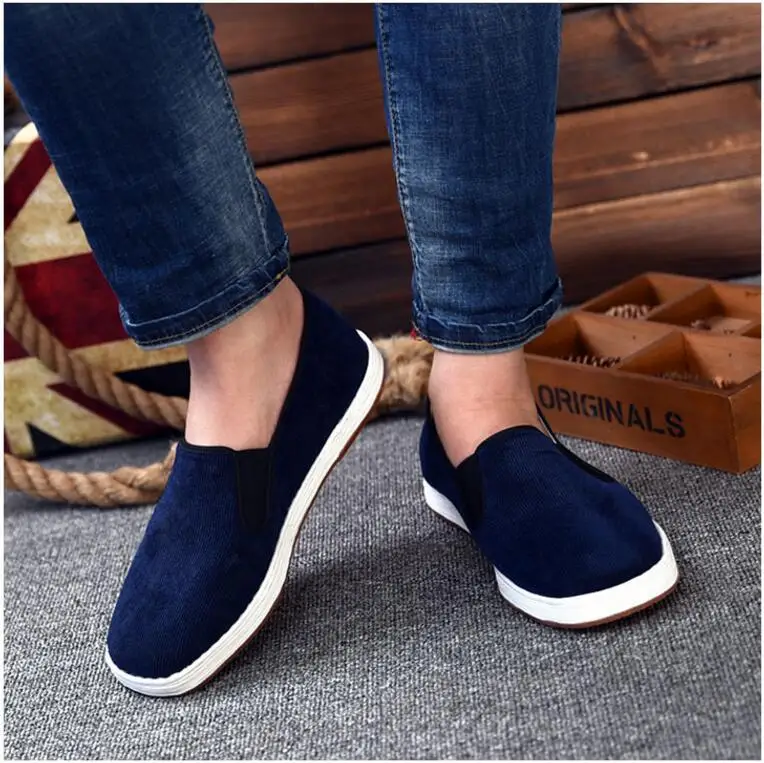 Traditional Handmade corduroy Kung fu Tai chi Shoes Chinese Wushu Martial arts Fabric Shoes Wing Chun Training Sports Sneakers