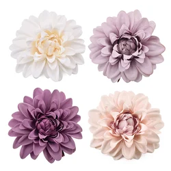 30PCS/9cm Artificial Dahlia Silk Flower Rose Heads For Wedding Decoration DIY Wreath Gift Box Scrapbooking Craft Fake Flowers