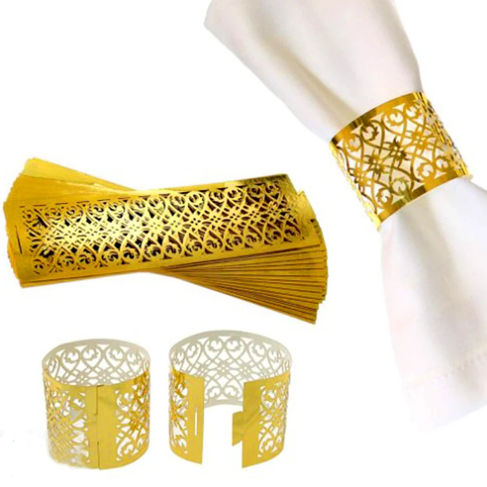 250pcs Napkin Rings For Wedding Table Decoration Skirt Princess Prince Rhinestone Gold Napkin Rings Holder Party Supplies Hot