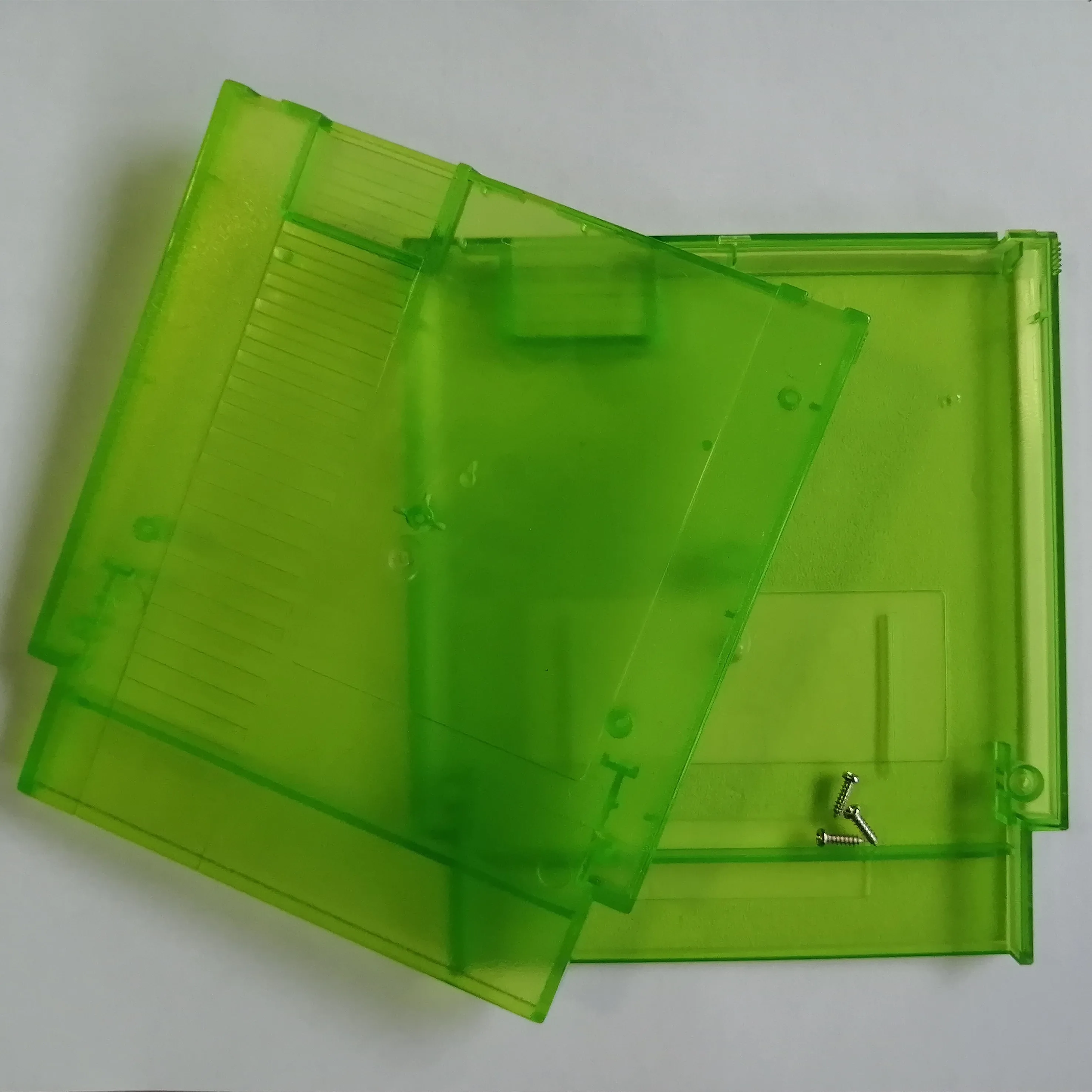 Transparent Green 72 Pin Game Card Shell Game Cartridge Replacement Shell for NES Cover Plastic Case with 3 Screw