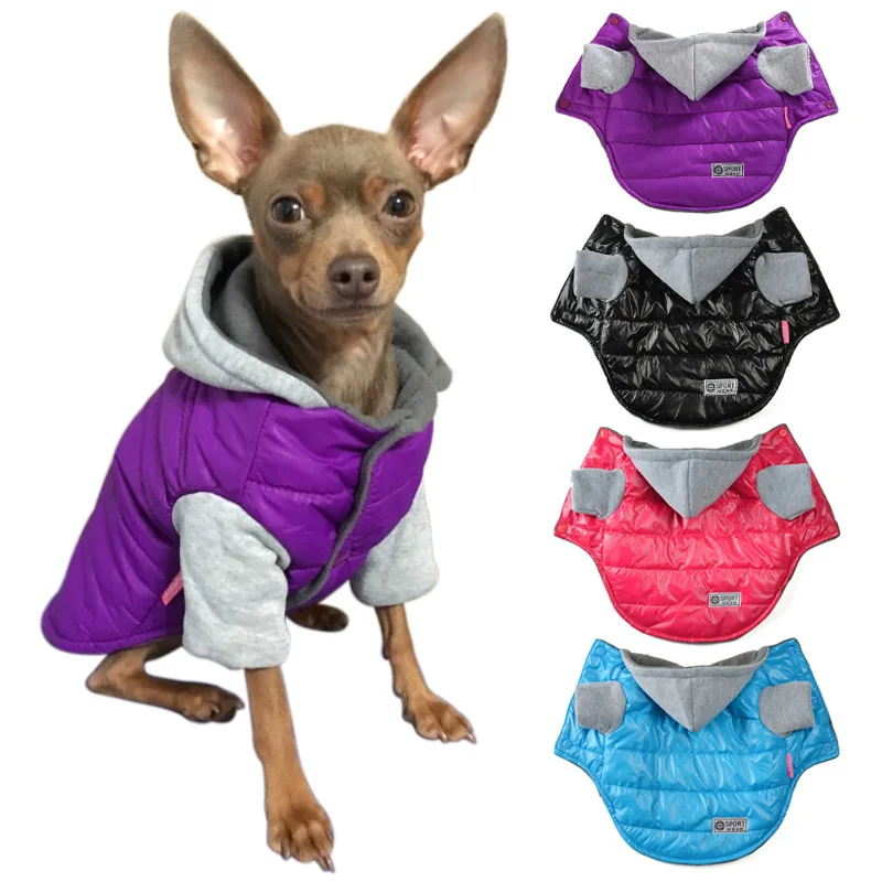 Clothes For Small Dogs Chihuahua Autumn Winter Puppy Pet Dog Jacket Hooded Waterproof Dog Coats Warm Fleece Pet Clothing Outfits