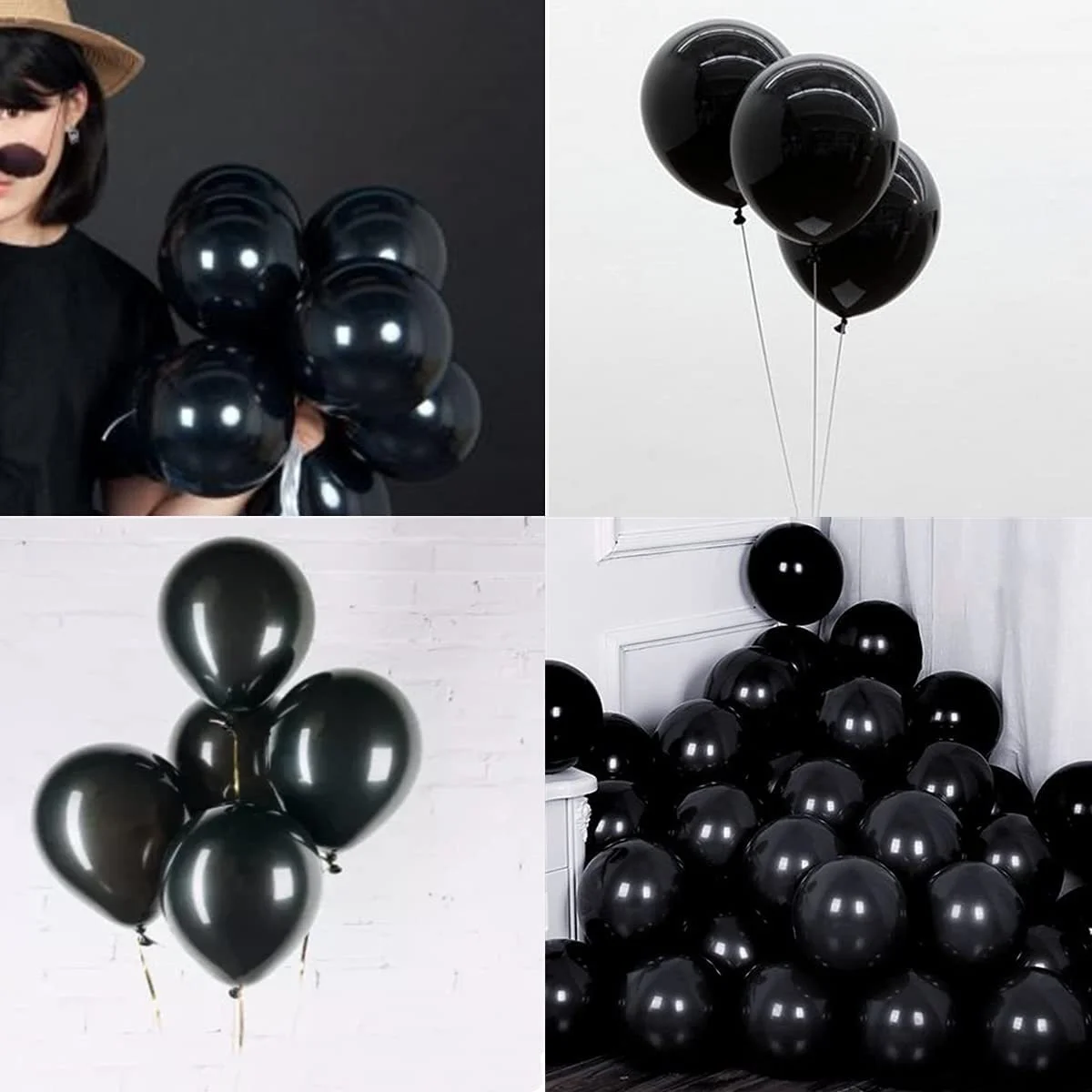 10pcs 5/10 inch black latex balloon pearlescent balloon wedding room birthday party decoration balloon baby shower