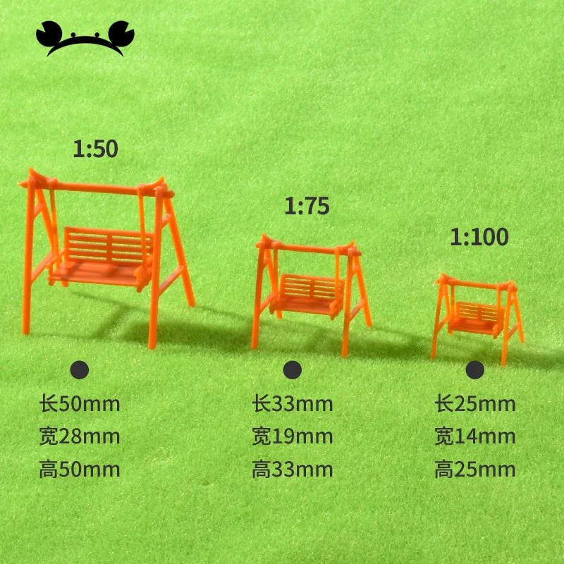 4szt Huśtawka ogrodowa na zewnątrz Fotel bujany Zabawka rzemieślnicza 1/50 1/75 1/100 Model Kolej Akcesoria Miniaturowa dekoracja scenerii