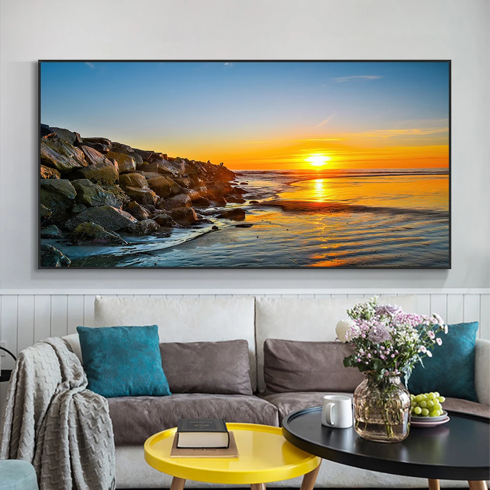 

Abstract Sunset Seascape Canvas Painting Wall Art Picture Modern Nordic Landscape Posters And Prints For Living Room Home Decor