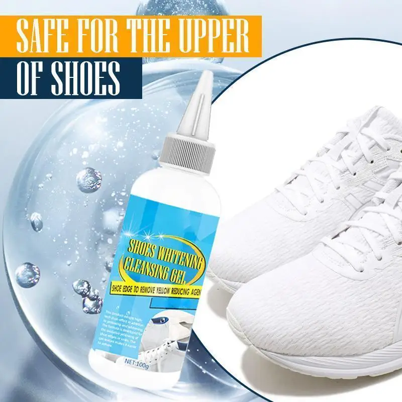 100G White Shoes Cleaning Gel Clean Shoes Stain Whitening Cleansing Polish Foam Deoxidizer Gel For Sneaker Remove Yellow Edge