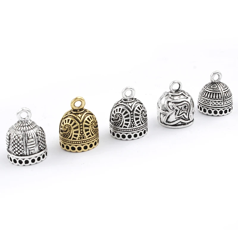 10pcs Argento Antico di Colore 12 millimetri Cap Filigrana Pendenti E Ciondoli Nappa End Caps Bead Per Il Braccialetto Collana FAI DA TE Risultati
