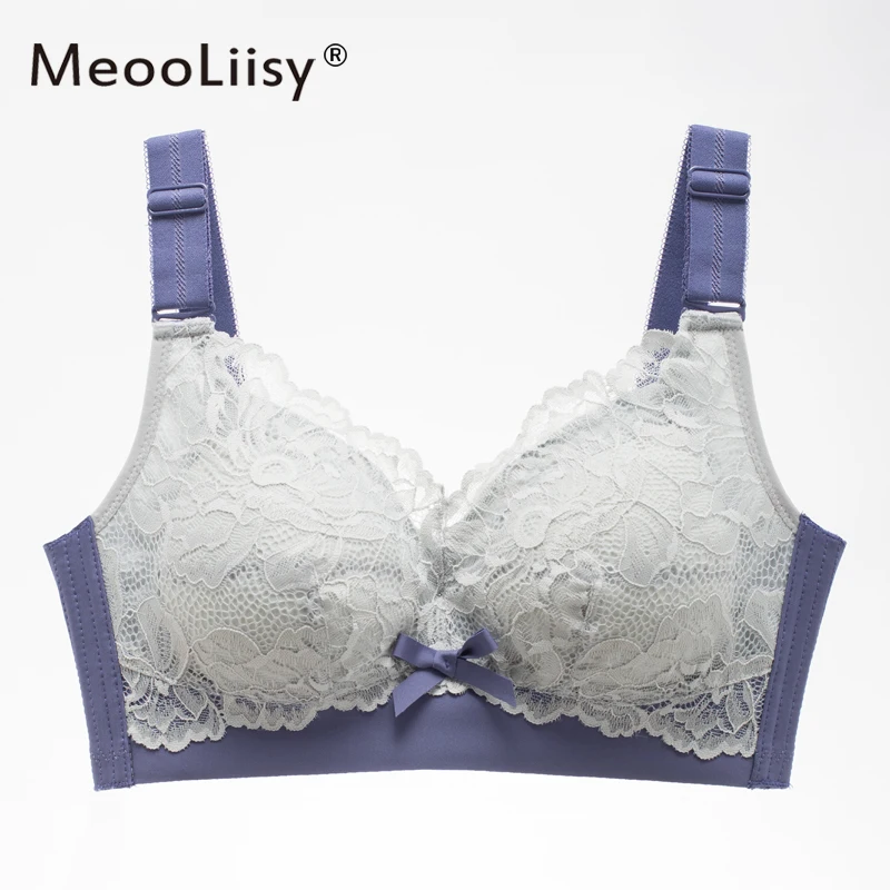 MeooLiisy Sexy Lace Brassiere Wire Free Push Up Bra Lingerie In-House Design 3/4 B C Dup Woman Lingerie 2021 Women\'s Intimates
