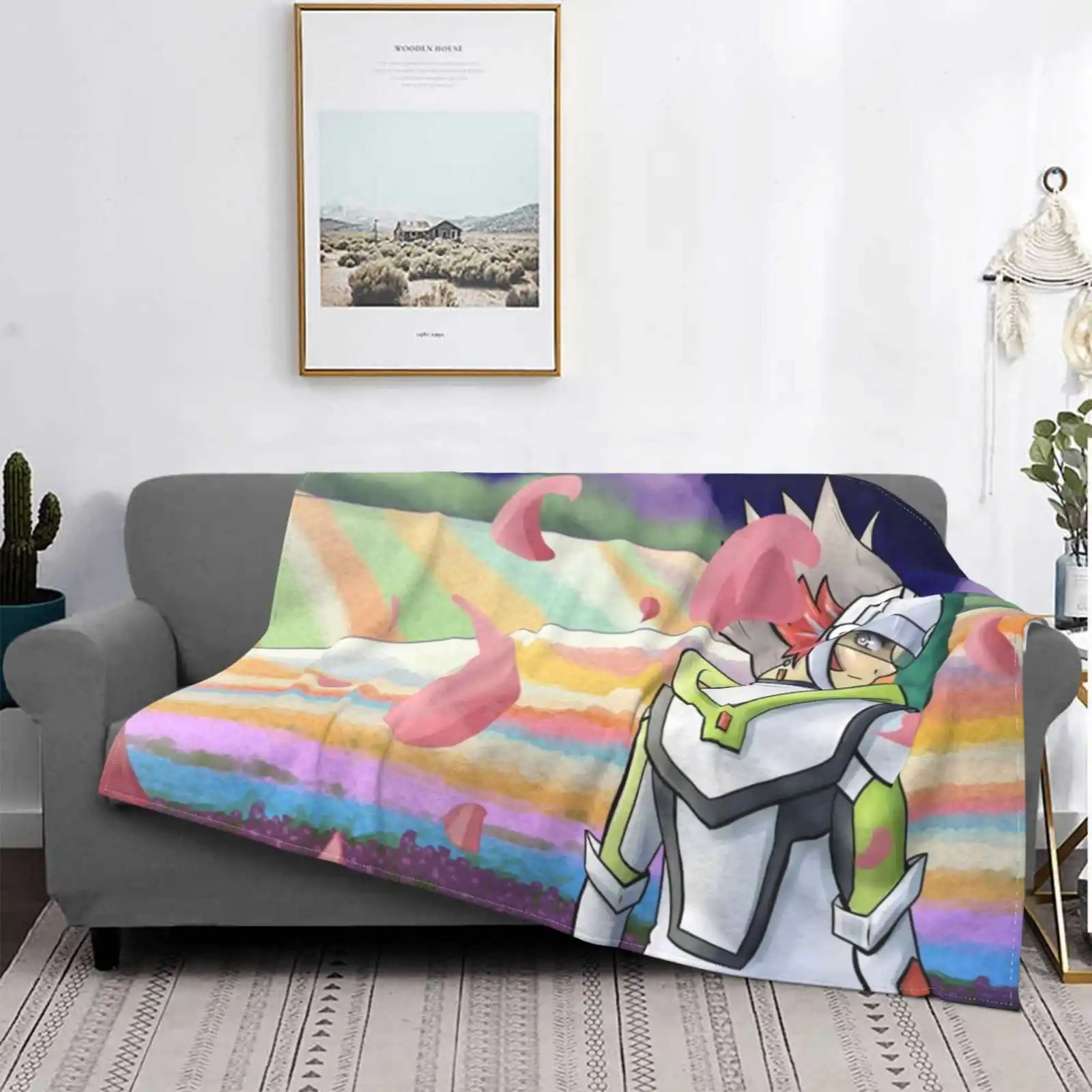 R Flower Field New Arrival Fashion Leisure Flannel Blanket Yugioh Vrains Yu Gi Oh Vrains Vrains R Ryoken Kogami