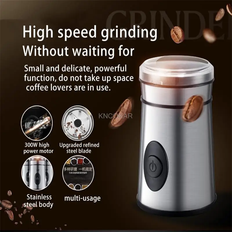 220V EU/US Plug Electric Coffee Grinder Household Mini Salt Pepper Grinder Powerful Spice Nuts Seeds Coffee Bean Grind Machine