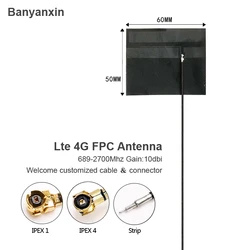 유연한 안테나 내장 FPC, 4G LTE, 3G, 10Dbi, UFL, MIMO, 698-2700Mhz, IPEX, MHF4 커넥터, 1 개