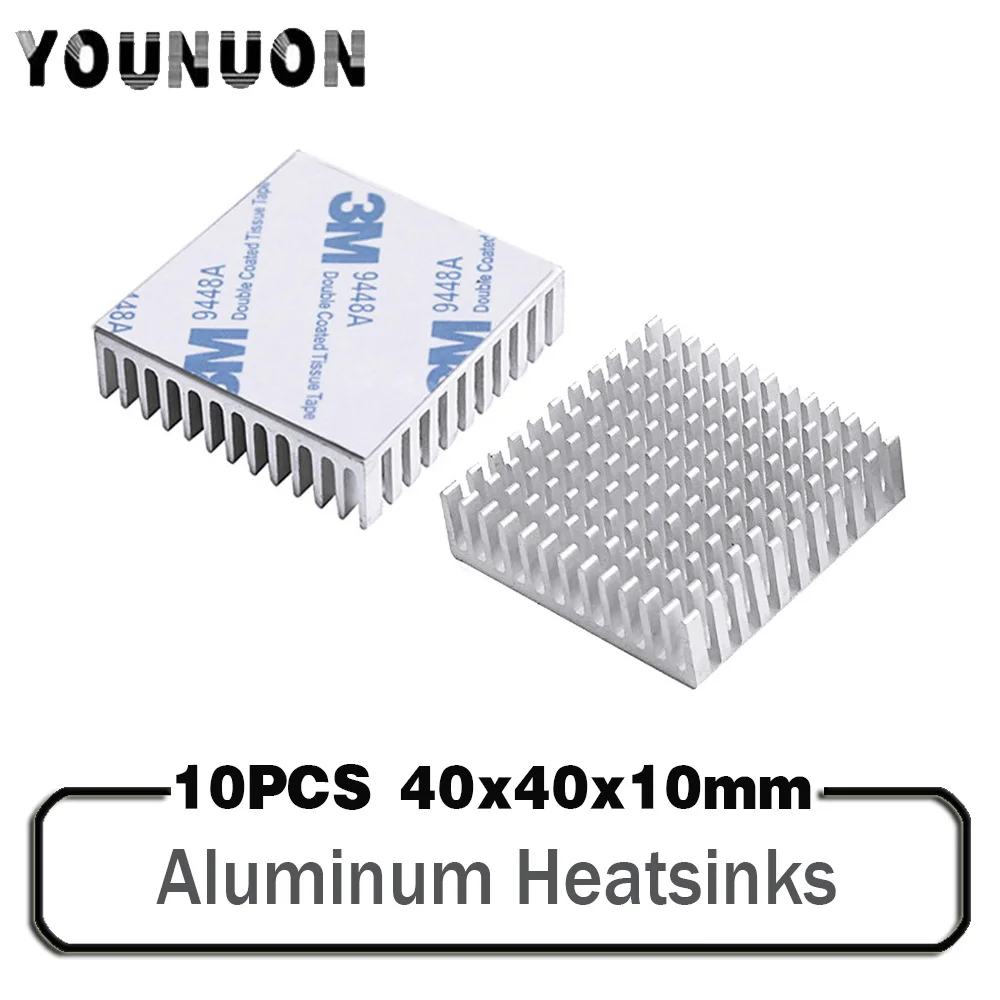 

10pcs 40x40x11mm 4cm 40mm Aluminum Heatsink Heat Sink Radiator Cooling cr For Electronic Chip IC LED With Thermal Conductive