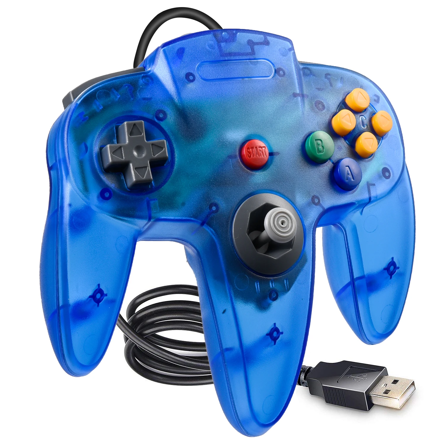 Classic N64 USB Controller Retro N64 Bit PC Wired USB Game Pad Joystick Controller for Windows PC/Mac Laptop Computer Retro Pie