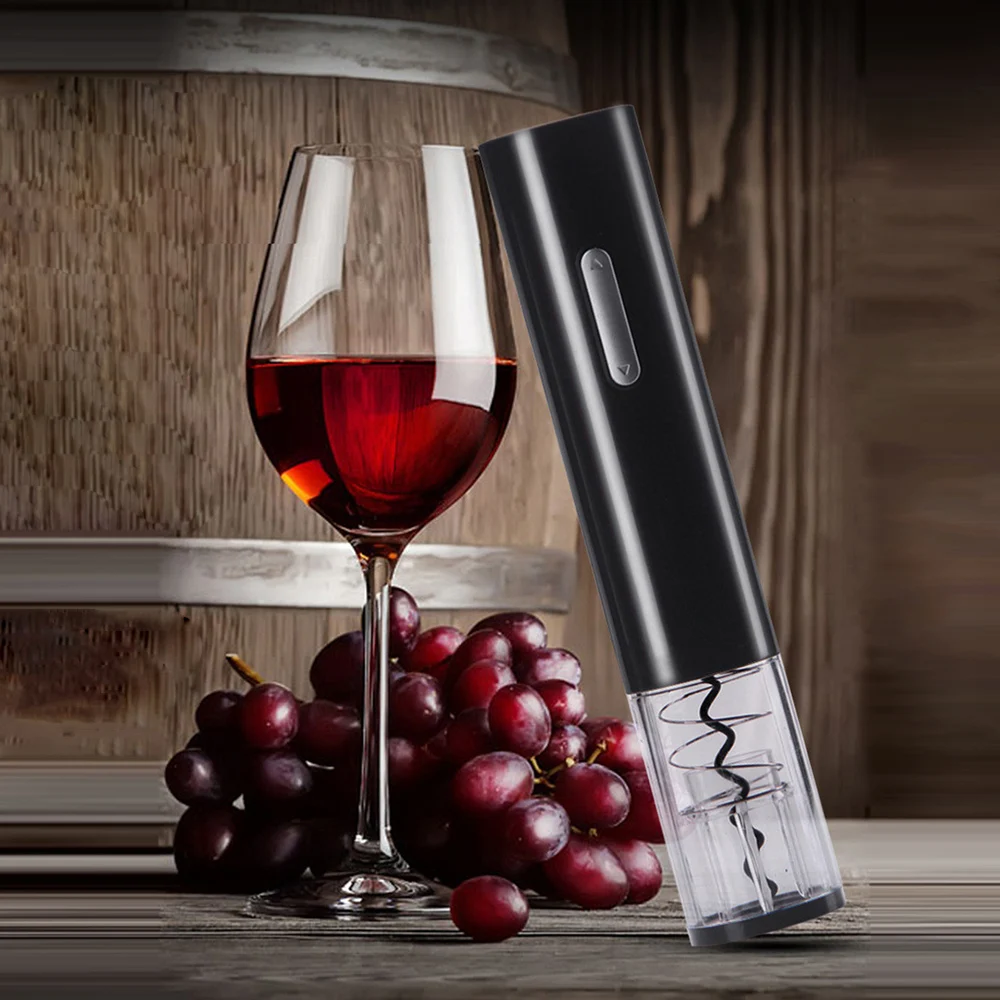 Automatic Corkscrew Electric Wine Bottle Opener Stainless Steel Red Wine Foil Cutter Pull Cork Out Kitchen Tool Set Bar Stopper