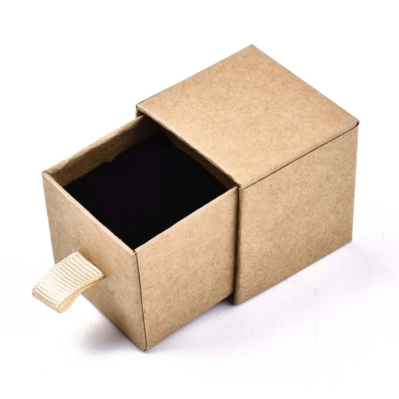 24pc Cardboard Jewelry Box Square Drawer Jewelry Organizer with Flower Pattern Pull-out Gifts Boxes for Ring Box Paper Container