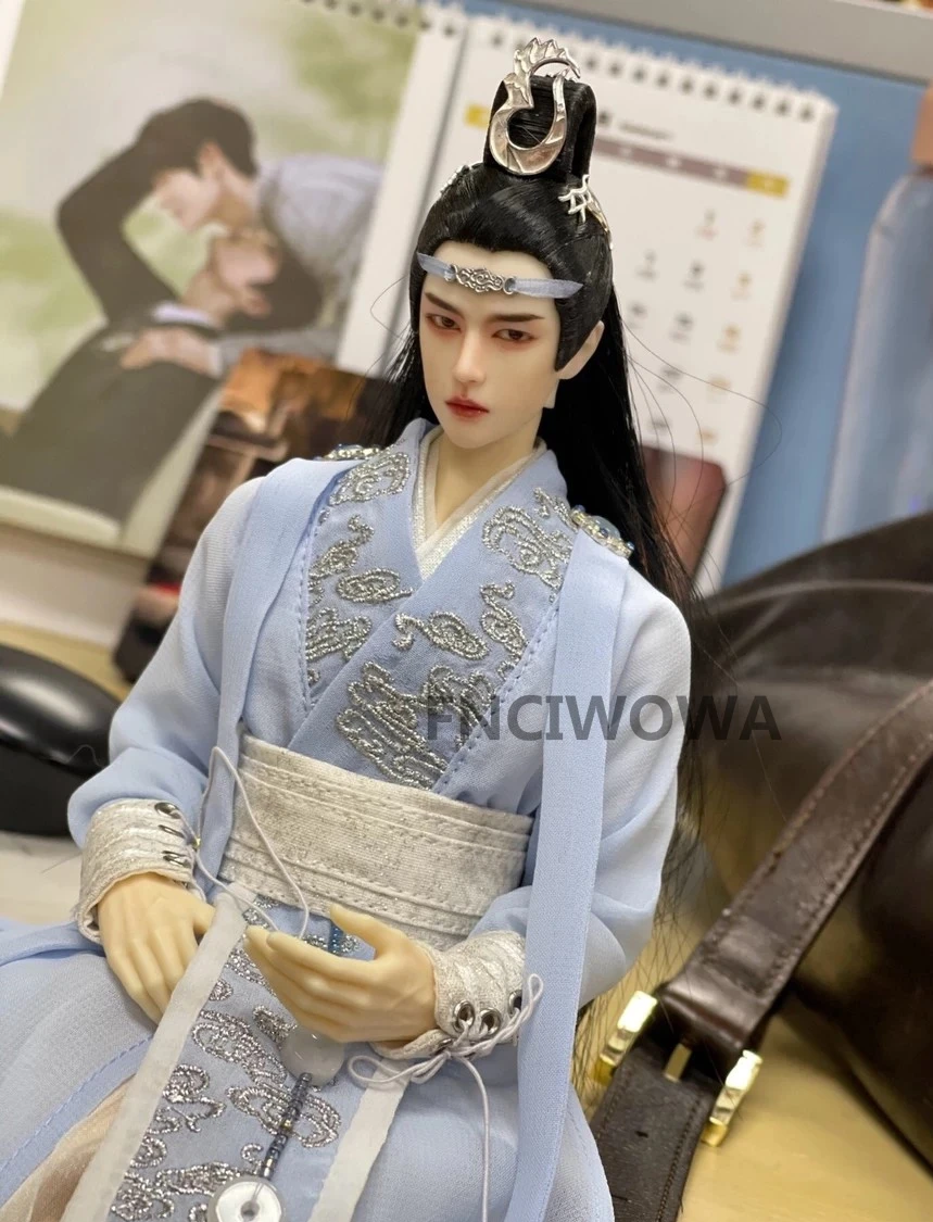 1/6 BJD Hình Quần Áo Búp Bê Các Untamed Lan Wangji Vương Yibo Xanh Dương Bộ Tự Làm Nam Trung Quốc Trang Phục Highend Dành Nghệ Thuật bộ Sưu Tập