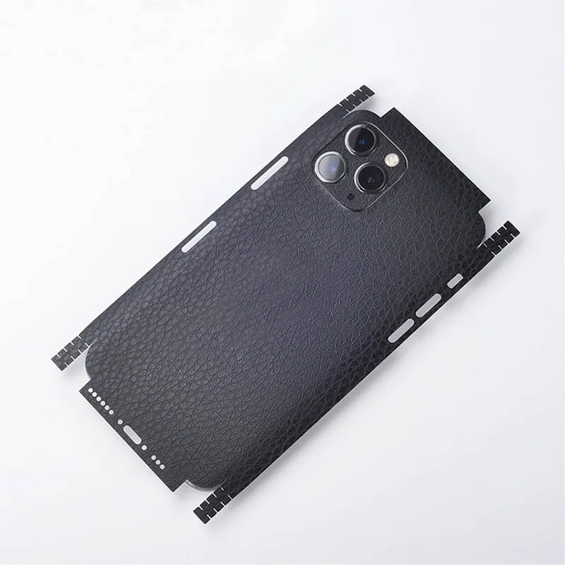 Leather Skin Pattern Phone Sticker For iPhone 8 11 12 Plus Back Films Decal For iPhone 11 12Pro Max Sticker Adhesive Skin