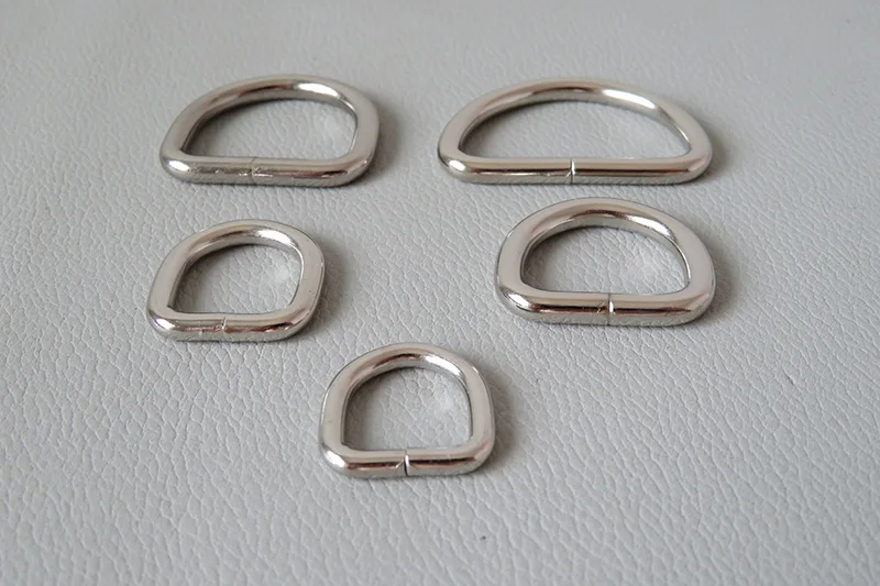 10mm 12mm 15mm 20mm 25mm 32mm Metal D Rings Buckle For Bag Backpack Straps Belt Pet Cat Dog Collar Clasp DIY Sewing Accessory