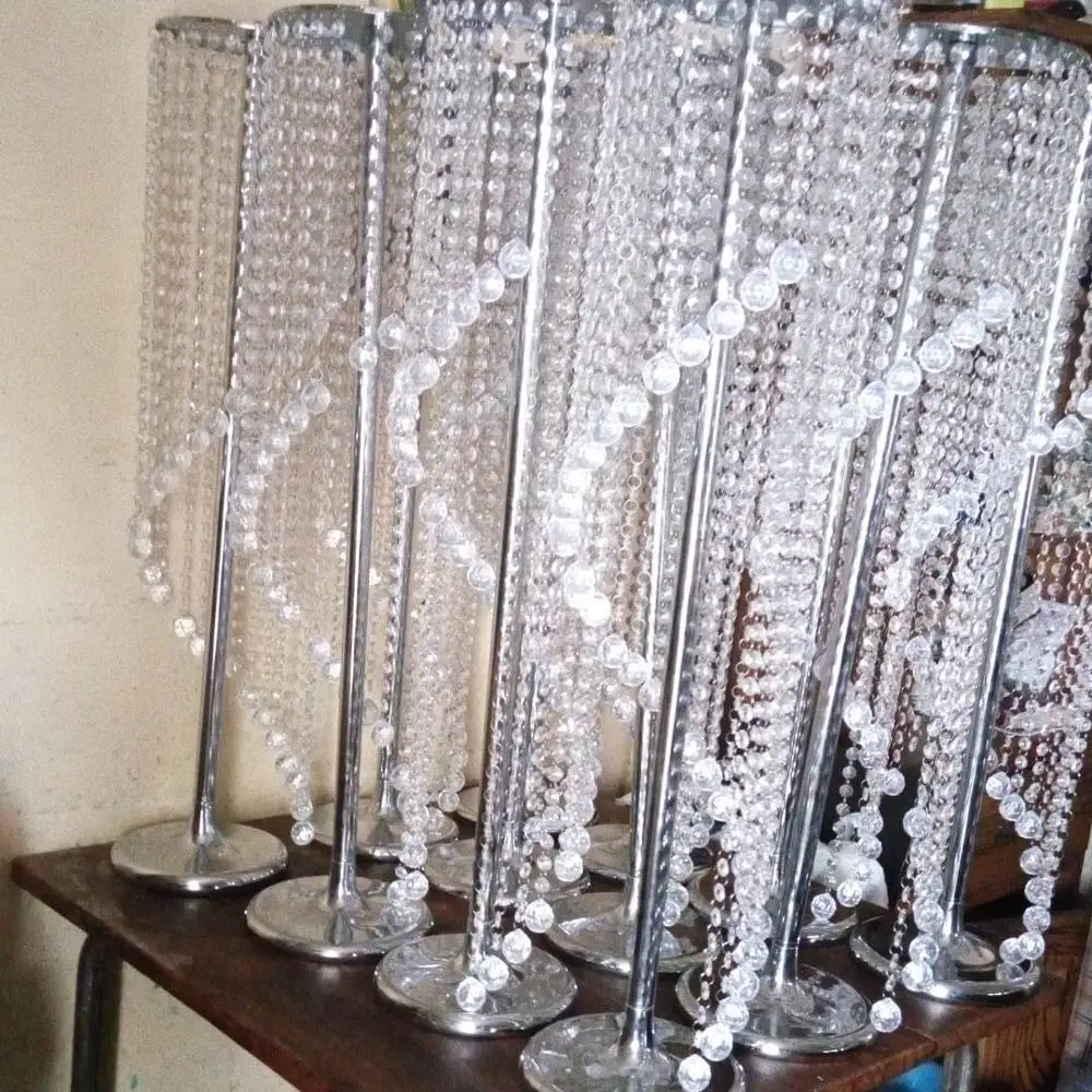 10pcs 120cm Flower Stand Flower Stand For Wedding Centerpieces Flower Stand sprial crystal Flower Rack 01076